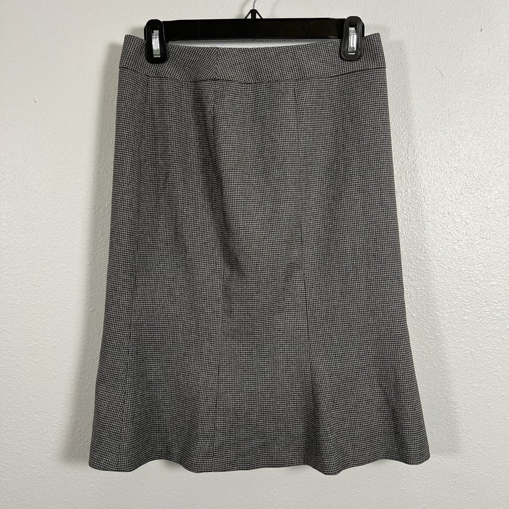 Semantiks Black White Houndstooth Trumpet Midi Skirt Size 0 Professional